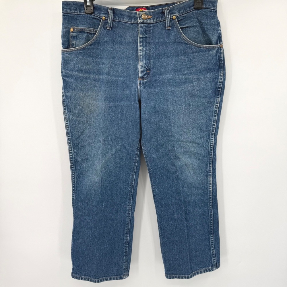 Wrangler Jeans Men 36x25 Blue 36MWZ Slim Fit Medium Wash Denim Cowboy Cut